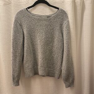 Gray Bow Open Back Women's Sweater